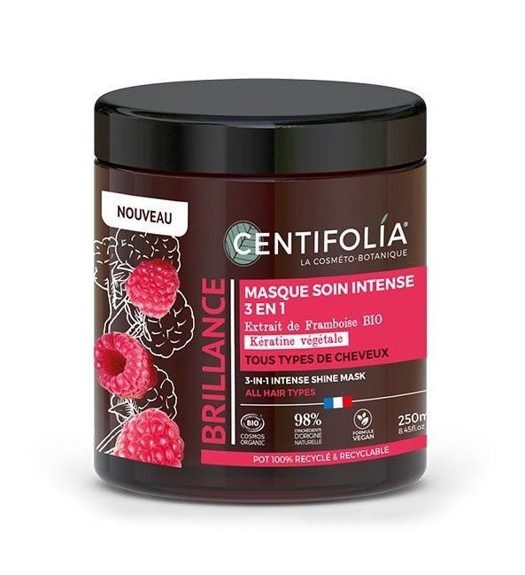 Un pot de 250 ml de Masque Cheveux Soin Brillance Intense 3 en 1 Centifolia