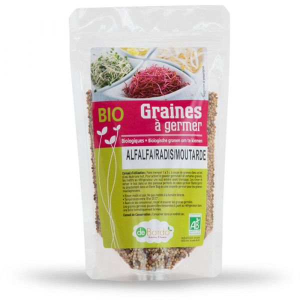 Mélange De Graines - Alfalfa/radis/moutarde Bio - 200 G - De Bardo