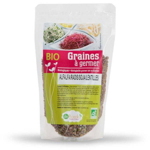 Mélange De Graines - Alfalfa/radis/soja/lentilles Bio - 200 G - De Bardo