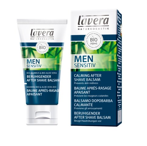 Men Sensitiv Baume Après Rasage Bio - 50 Ml de Lavera. Ce baume rafraichit la peau rasée et hydrate la peau.