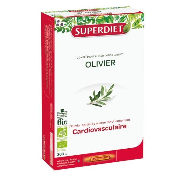 Olivier Bio - Coffret 20 Ampoules De 15 Ml - Superdiet