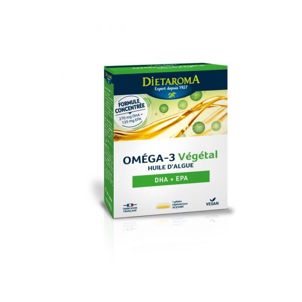 Oméga 3 Végétal Huile D'algue - 60 Gélules - Dietaroma