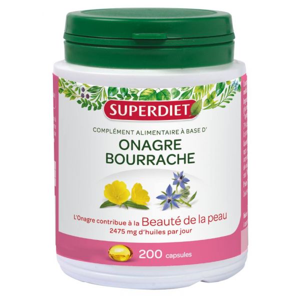 Onagre / Bourrache - 200 Capsules - Superdiet