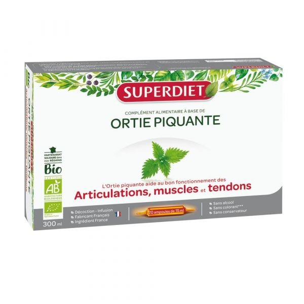 Ortie Piquante Bio- Coffret 20 Ampoules De 15 Ml - Superdiet