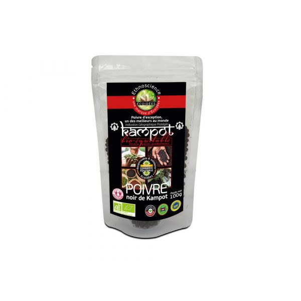 Poivre Noir De Kampot Bio & Équitable - Sachet 100 G - Ecoidées