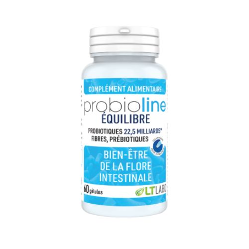 boîte de 60 gélules de probioline équilibre de la marque lt labo