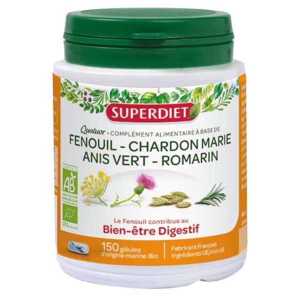 Quatuor Bio Digestion - 150 Gélules - Superdiet