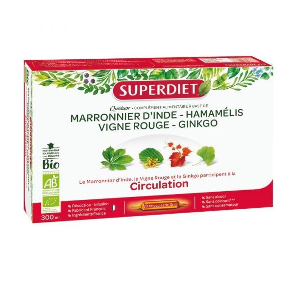 Quatuor Circulation Bio 20 Ampoules - Superdiet