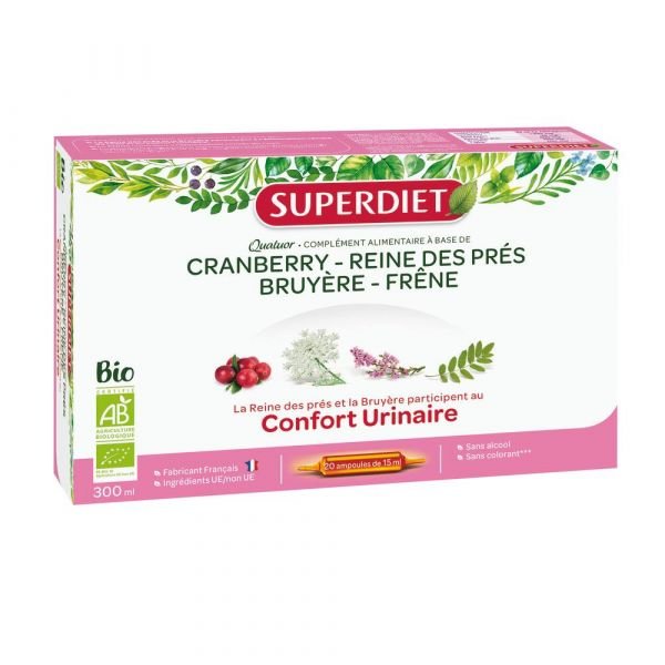 Quatuor Confort Urinaire Bio - 20 Ampoules - Superdiet