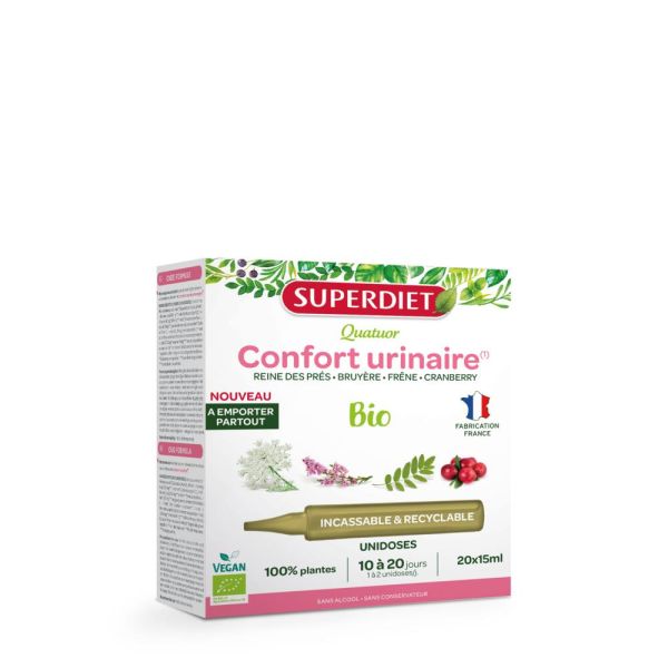 Quatuor Confort Urinaire Bio - 20 Unidoses De 15 Ml - Superdiet