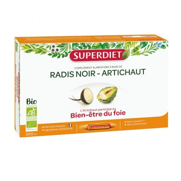 Radis Noir / Artichaut Bio - Coffret 20 Ampoules De 15 Ml - Superdiet