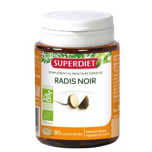 Radis Noir Bio - 80 Comprimés - Superdiet