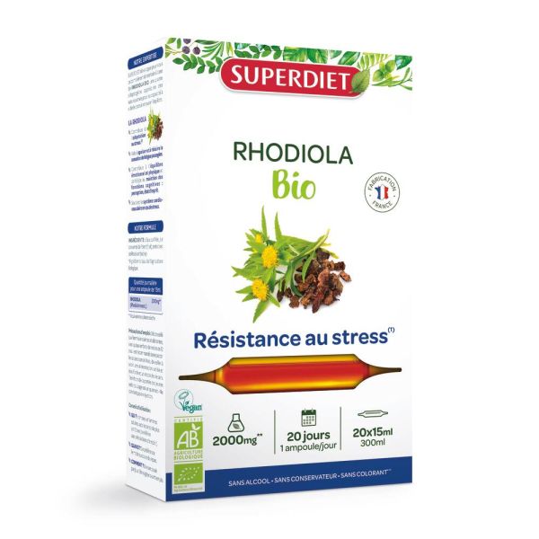 Rhodiola Bio - 20 Ampoules De 15 Ml - Superdiet