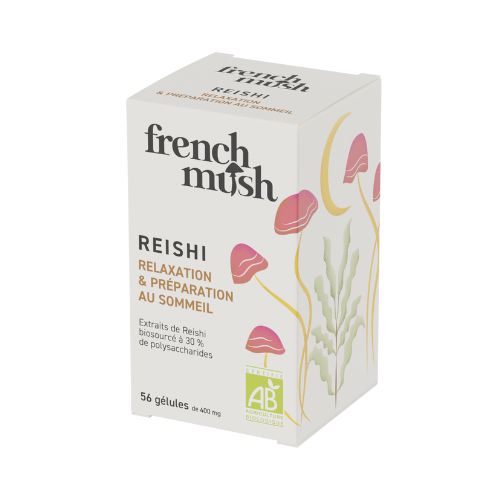 boîte de 56 gélules de Reishi de la maque french mush