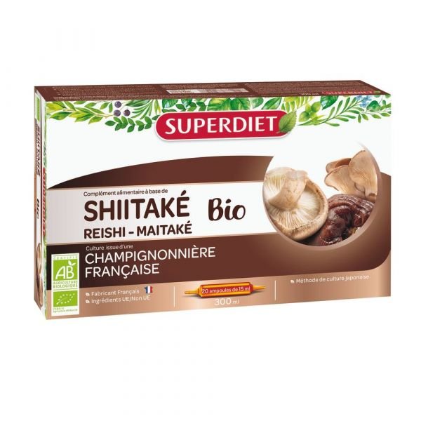 Shiitaké Bio - 20 Ampoules De 15 Ml - Superdiet