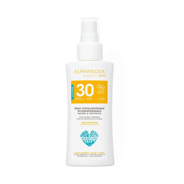 Spray Voyage Spf 30 Hypoallergénique Sans Parfum Bio - Tube 90 G - Alphanova