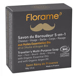 Un savon 5 en 1 de 100 g pour homme de la marque Florame