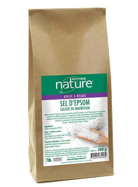 Sachet de 500 g  de Sel d'Epsom de la marque Boutique Nature

