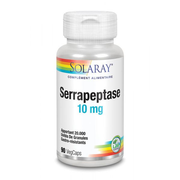 Serrapeptase 10 Mg - 90 Capsules Végétales - SOLARAY