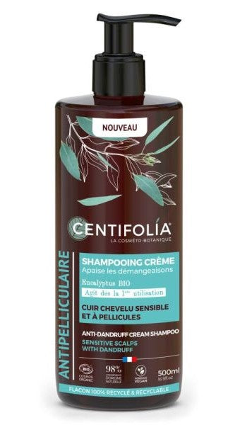 Le Shampoing Crème Anti Pelliculaire Cheveux Sensibles Bio est adapté aux cuirs chevelus sensibles et à pellicules.