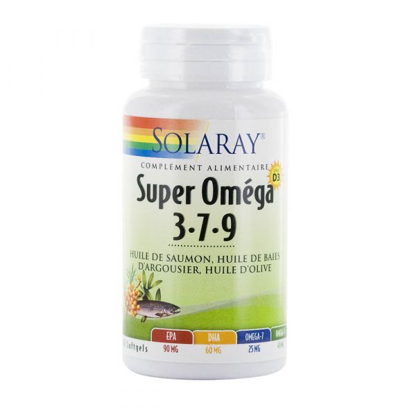 Super Oméga 3-7-9 + Vitamine D - 60 Softgels - SOLARAY