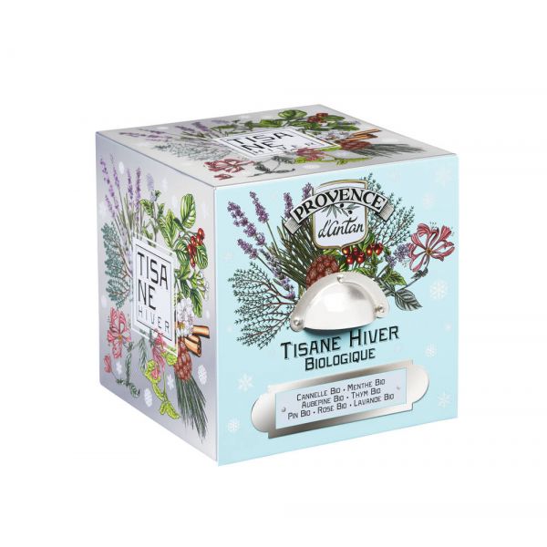 Tisane Cube Hiver Bio - Coffret Métal 24 Sachets - Provence d'Antan