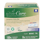 Boîte de 18 tampons en coton bio flux super sans applicateur de la marque Silver Care