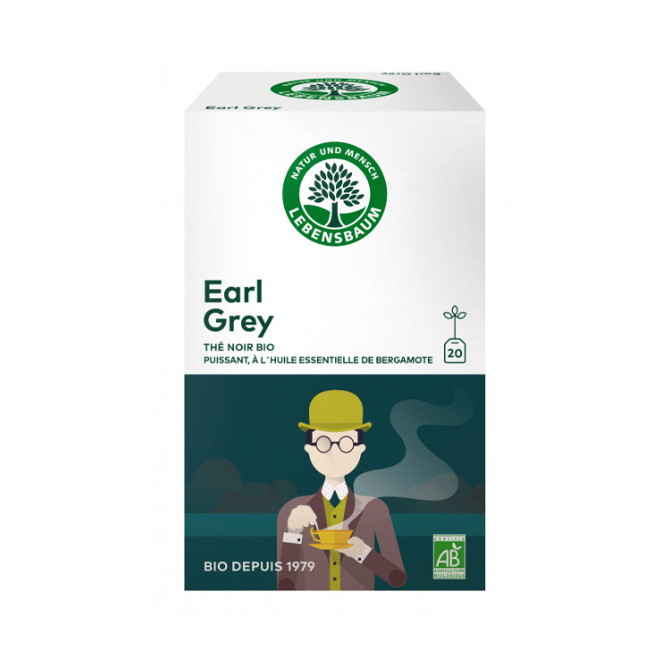 Thé noir earl grey bio 20 sachets de la marque Lebensbaum