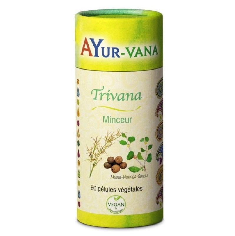 boîte de 60 gélule végétales trivana minceur de la marque ayur-vana