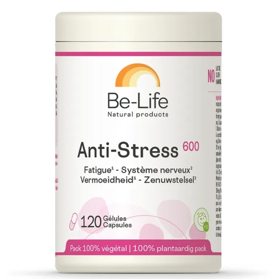 Une boite d'Anti-stress 600 de 120 gélules de la marque Be-Life.