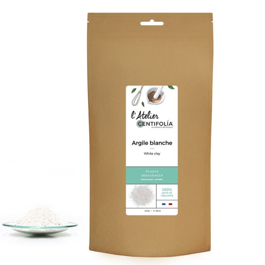 Un sachet de poudre d'Argile Blanche de 250 g de la marque Centifolia