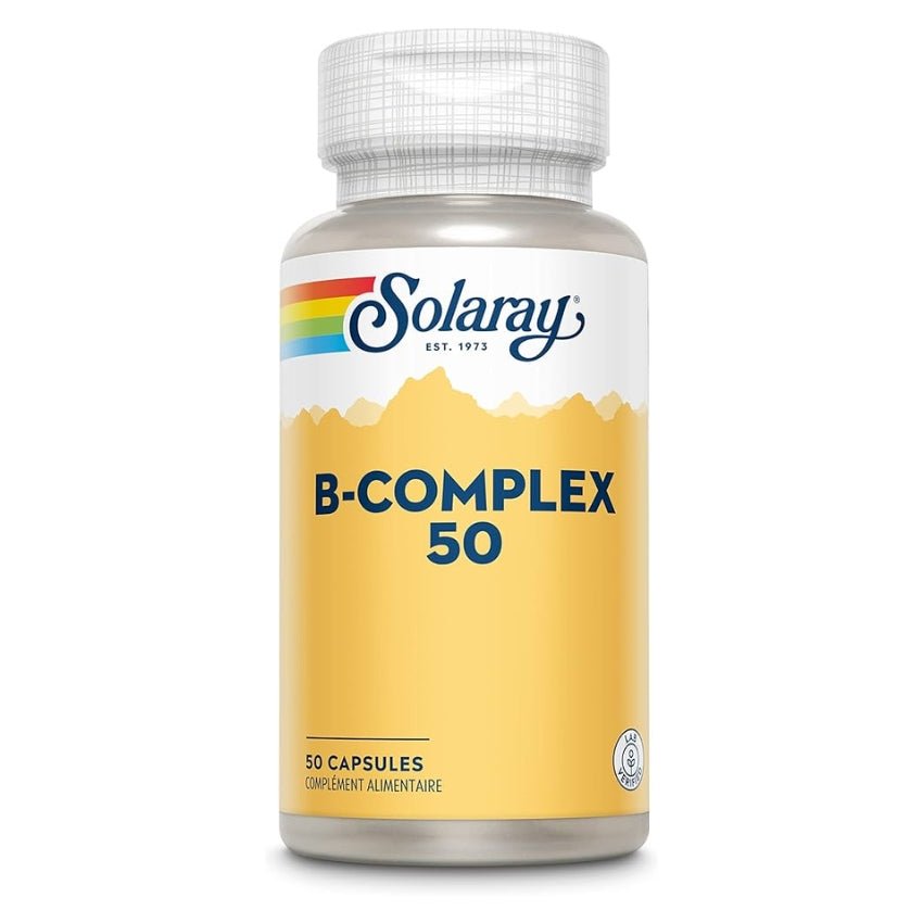 Un flacon de B Complex, 50 capsules, de la marque Solaray