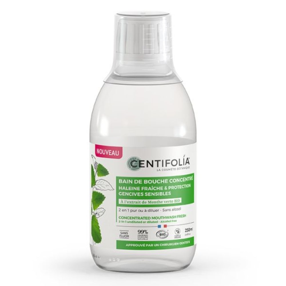 Un Bain de bouche concentré 2-en-1 Bio de 250 ml de la marque Centifolia