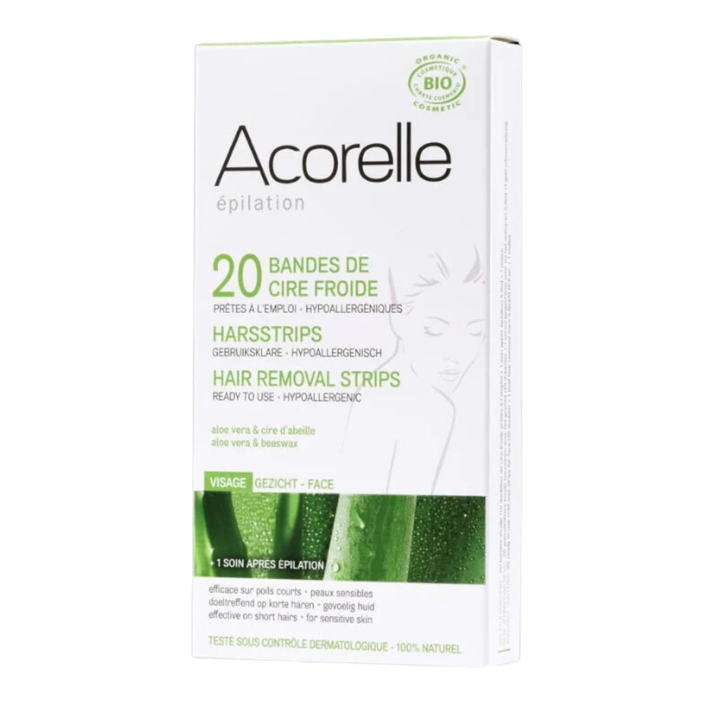 Lot de 24 Bandes Dépilatoires cire froide Visage Hypoallergénique - Acorelle