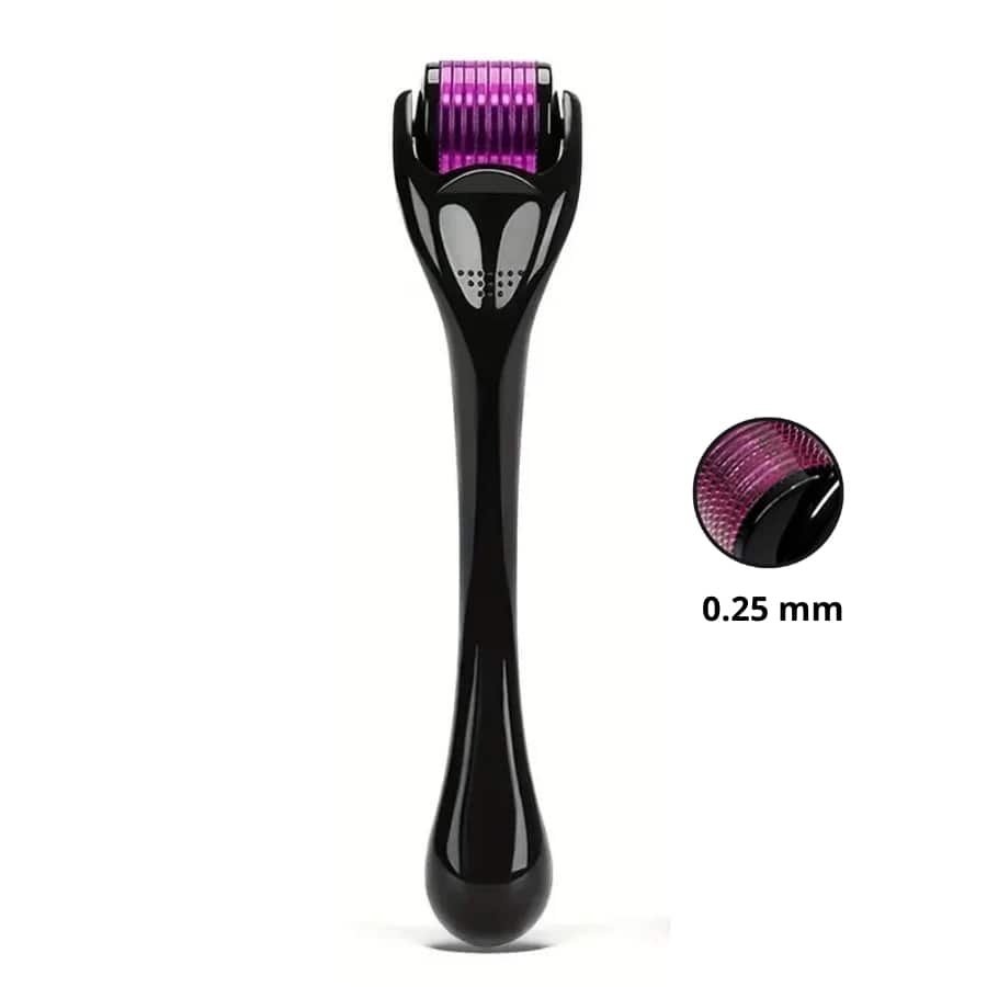 Un Dermaroller Barbe beard roller de 0,25 mm Noir/Violet