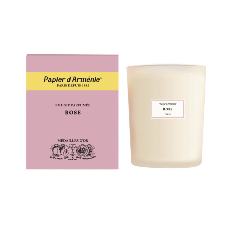 Bougie parfumée à la rose de la marque Papier d'Arménie