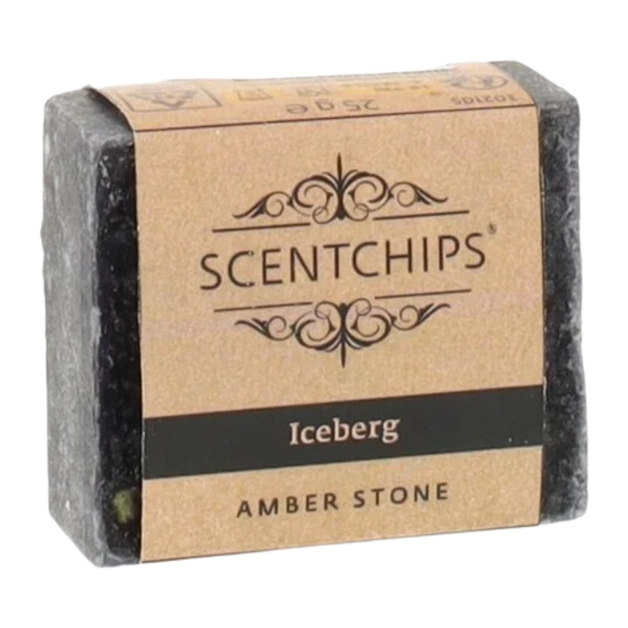 Un Carré d'ambre Iceberg de 25 g de la marque Scentchips, dans son emballage