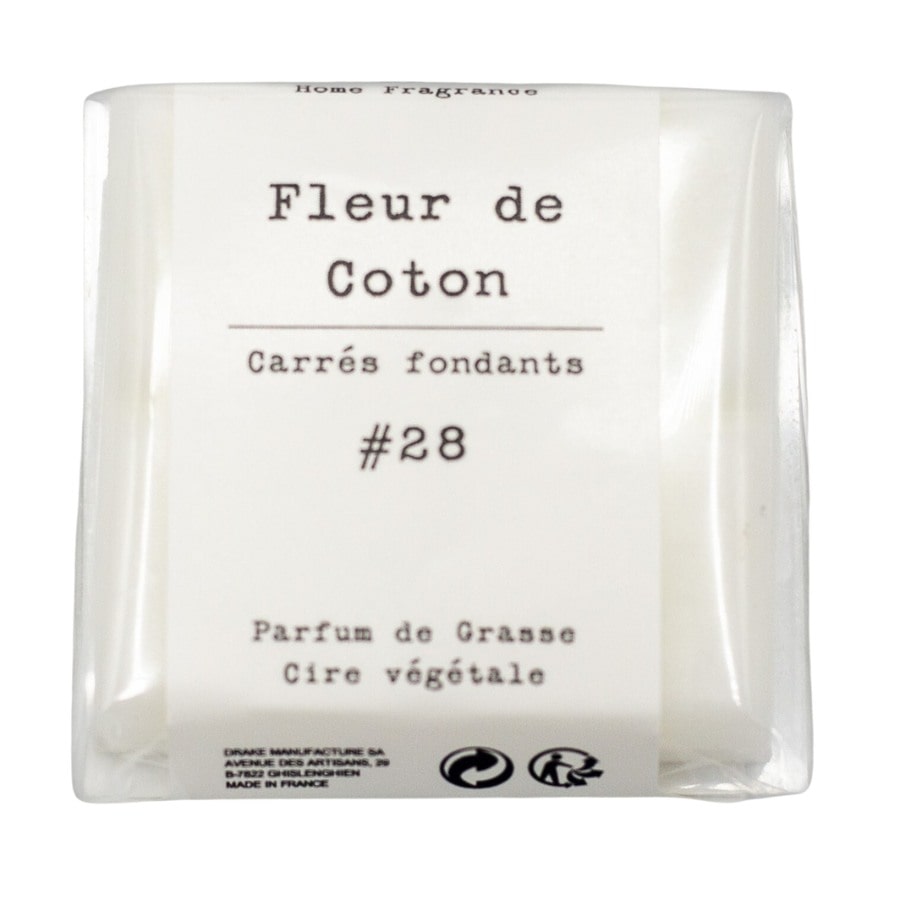 Un paquet de quatre carrés fondants Drake à la senteur Fleur de coton