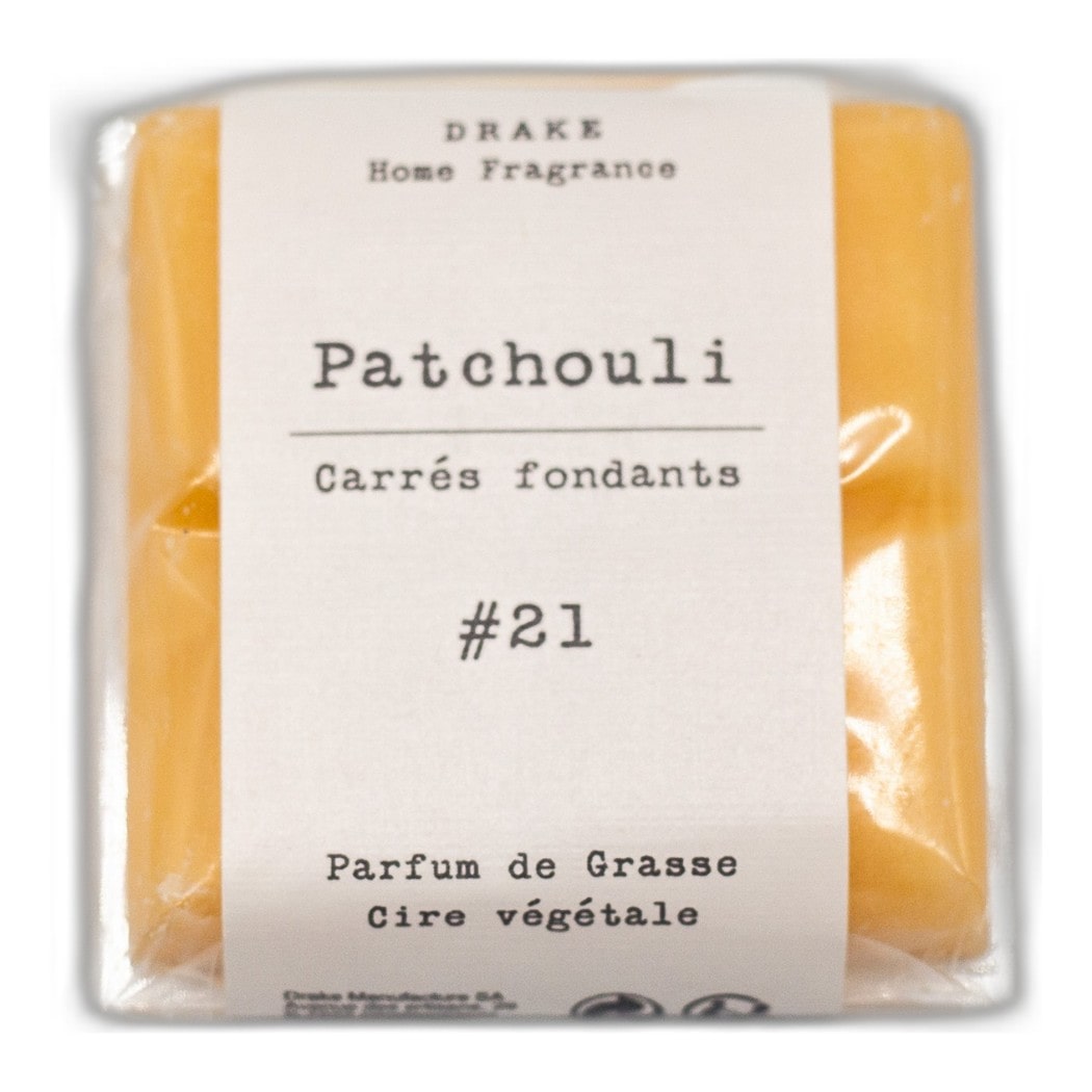 Un paquet de quatre carrés fondants Drake à la senteur Patchouli