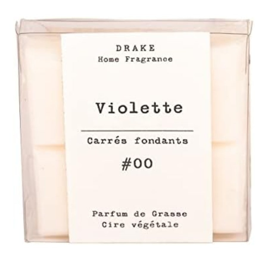 Un paquet de quatre carrés fondants Drake à la senteur Violette