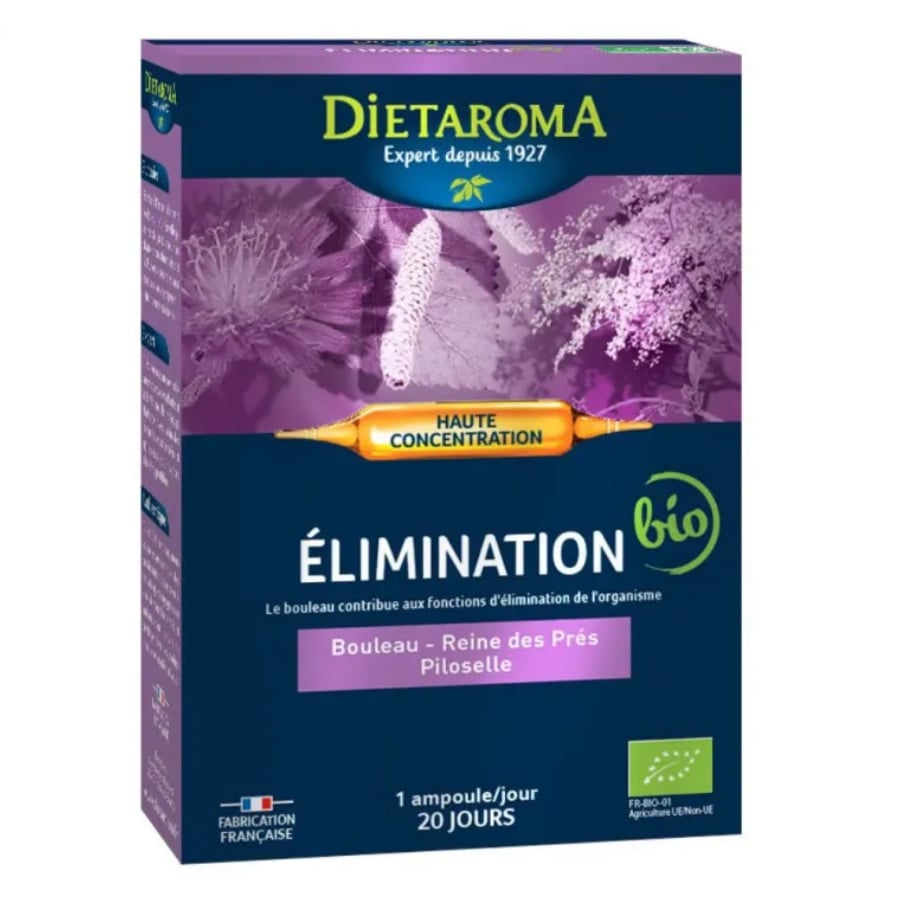 Une boite de complément C.I.P. Elimination de 20 ampoules de 10 ml de Dietaroma.