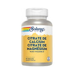 Boîte de 90 gélules de Citrate de calcium et citrate de magnésium de la marque Solaray