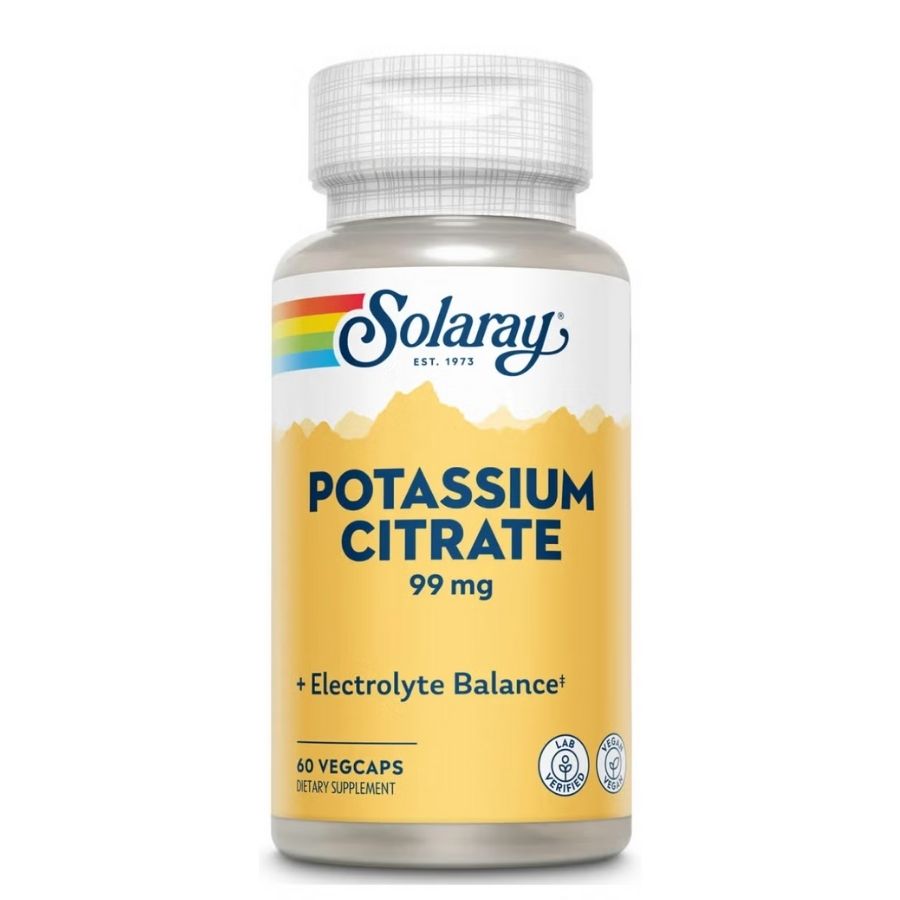 Une boite de Citrate de Potassium 99 Mg de 60 capsules de la marque SOLARAY