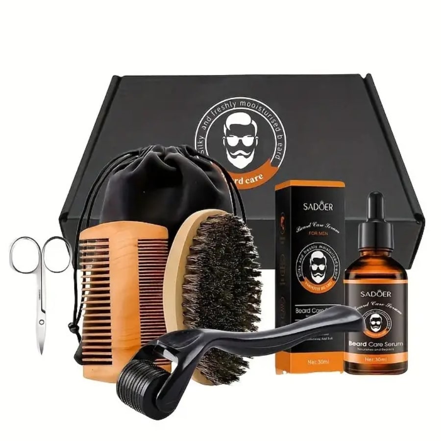 Un Coffret Luxe Soin de la Barbe composé de 6 Accessoires