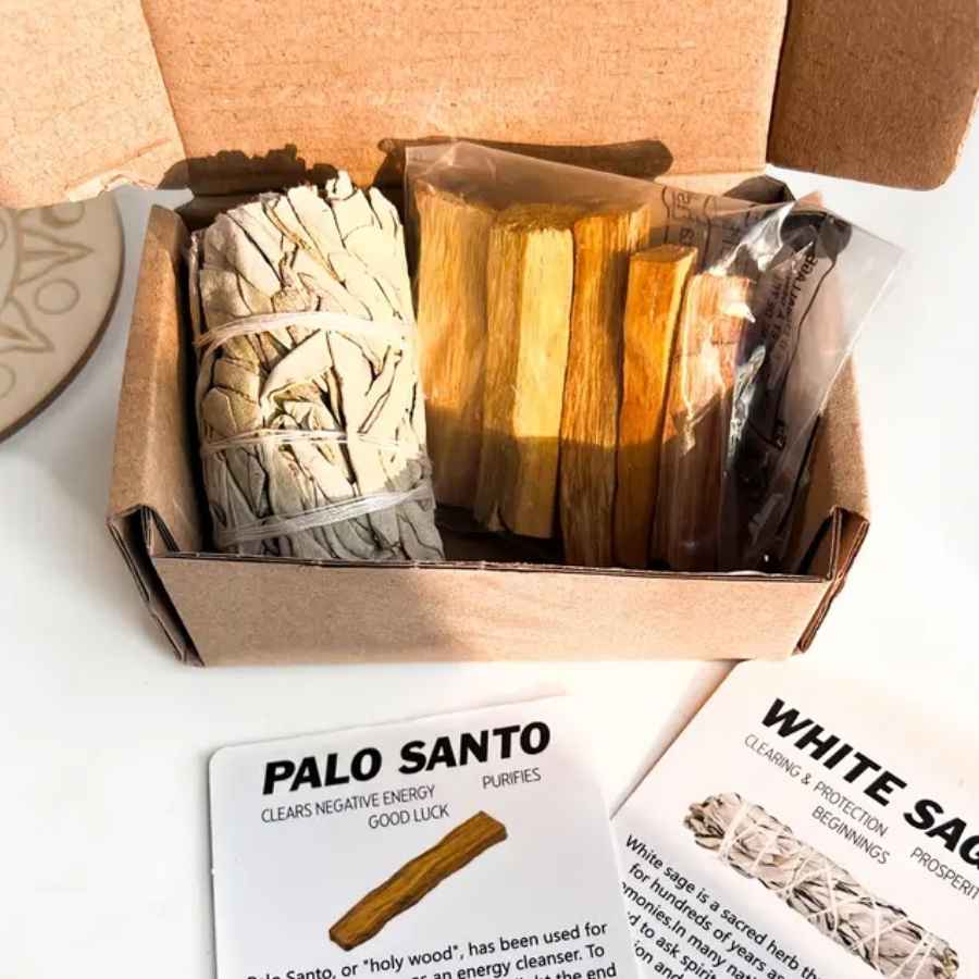 Mini coffret de Purification : Sauge Blanche & Palo Santo