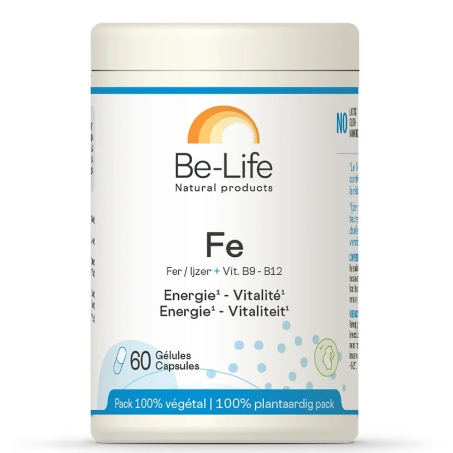 Une boite de 60 gélules de Fe Be-Life, unComplexe à base de Fer & Vitamines 