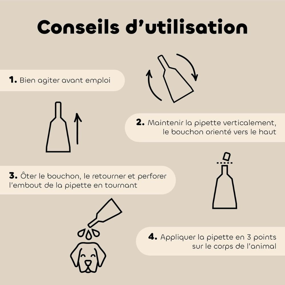 Conseils d'utilisation des pipettes antiparasitaire pour grand chien de la marque biovetol