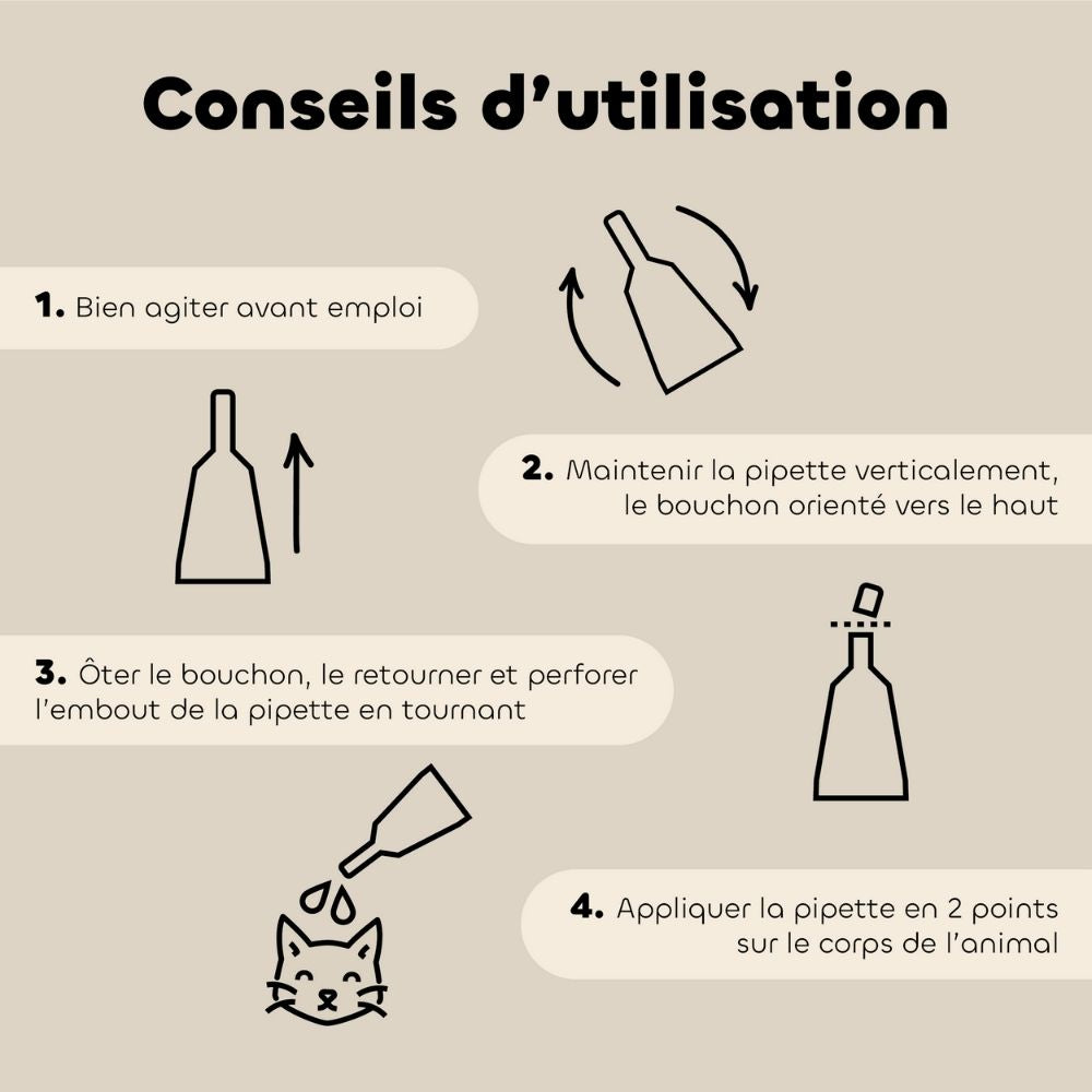 Conseils d'utilisation des pipettes antiparasitaire pour chat de la marque Biovetol