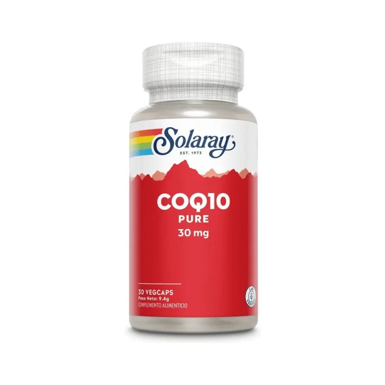 Boîte de 30 capsules de COQ10 pure 30mg de la marque Solaray