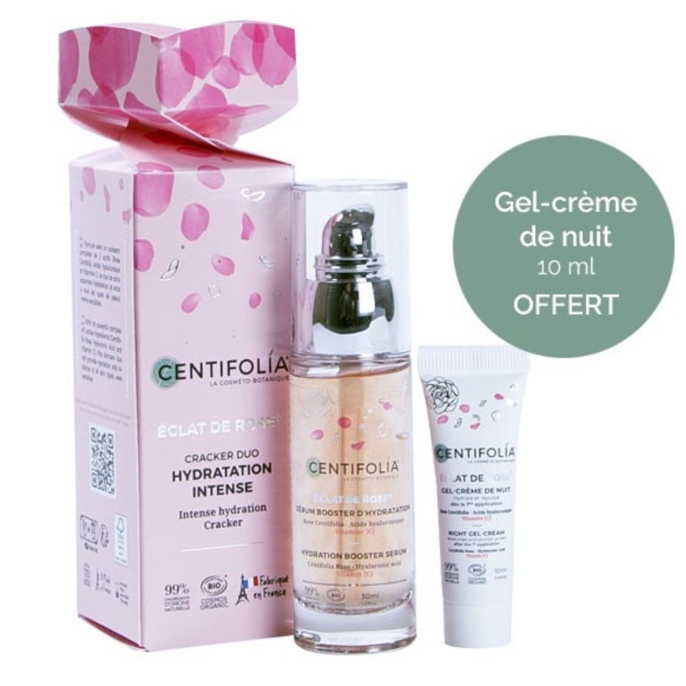 Un coffret Cracker Duo Hydratation Intense éclat de Rose de Centifolia